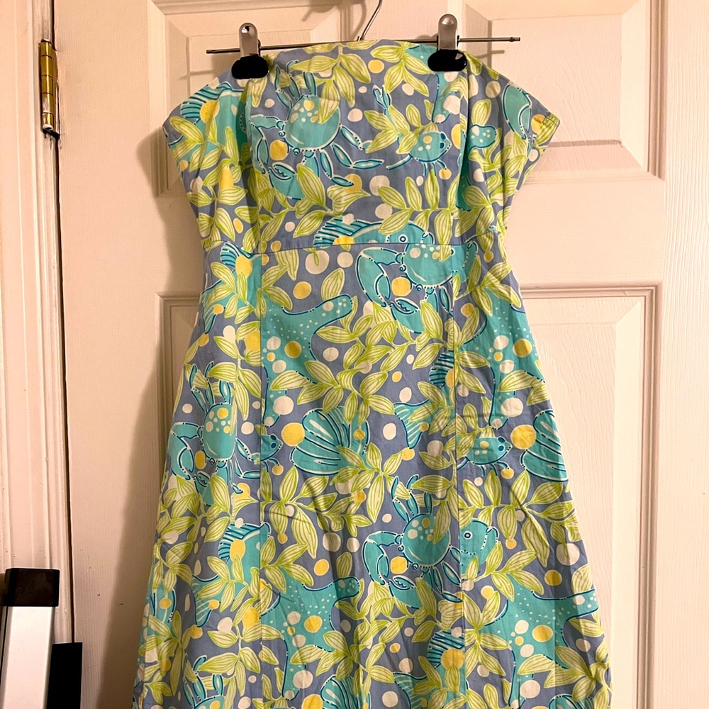 Lilly Pulitzer white label dress 8 crab starfish